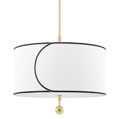 Zara Pendant Light - Aged Brass & White
