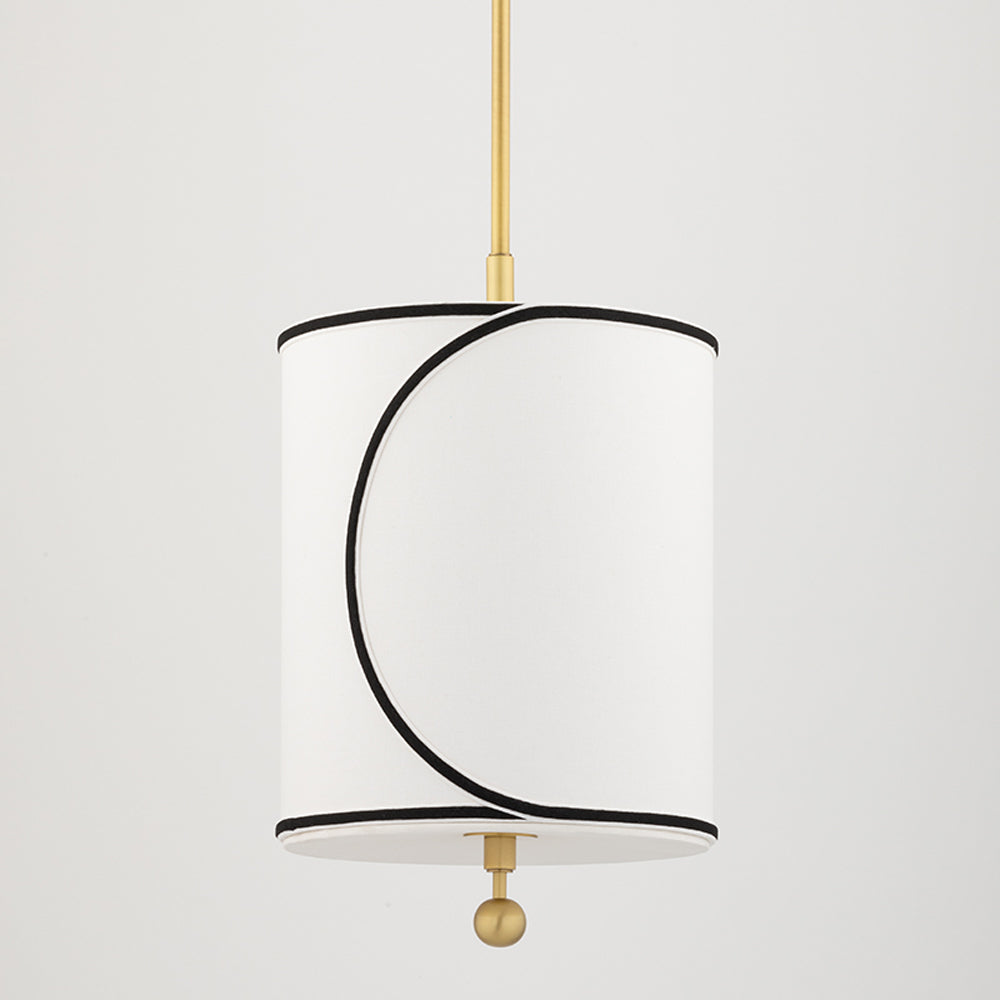 Zara Pendant Light - Aged Brass & White