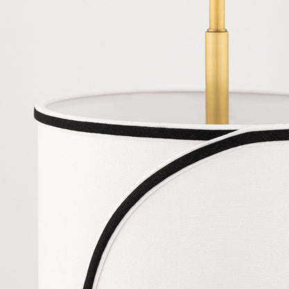 Zara Pendant Light - Aged Brass & White