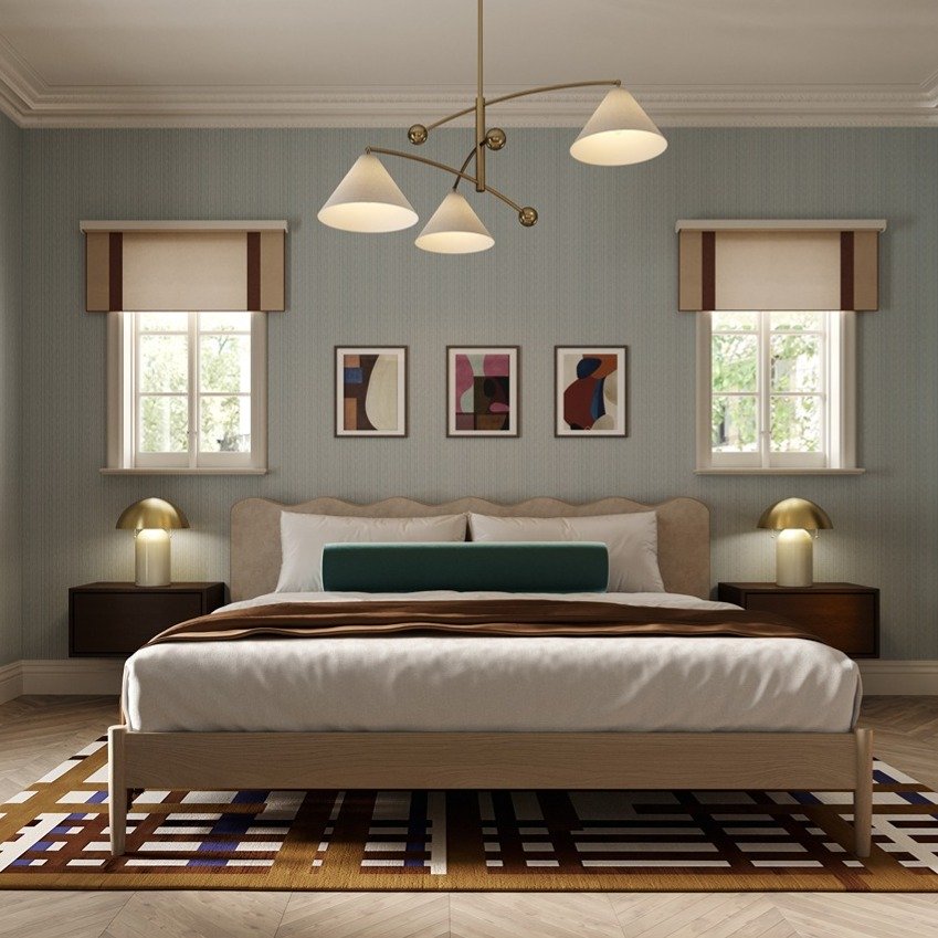 Birdie 3 Light Chandelier - Aged Brass