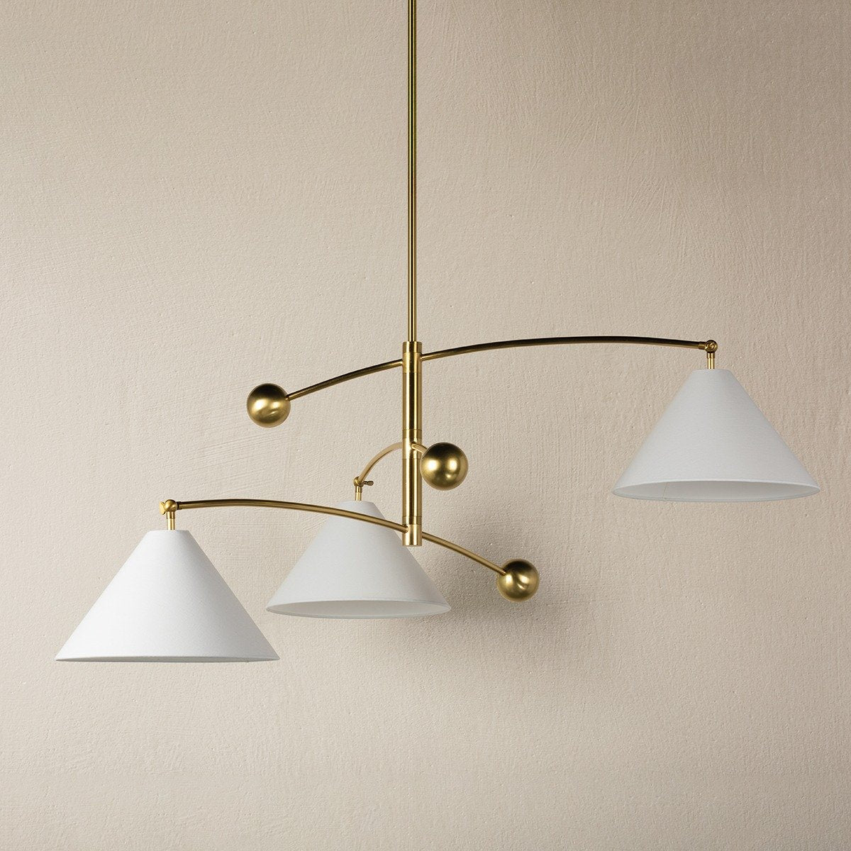 Birdie 3 Light Chandelier - Aged Brass