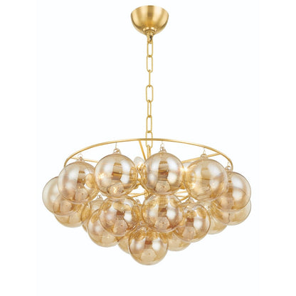 Mimi 6 Light Chandelier - Aged Brass