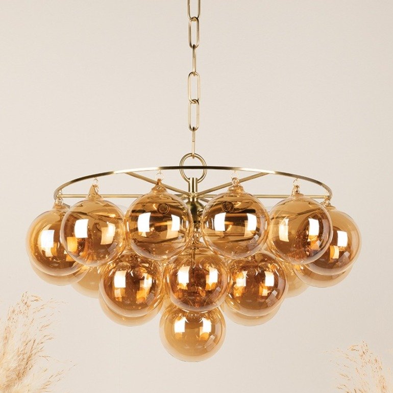 Mimi 6 Light Chandelier - Aged Brass