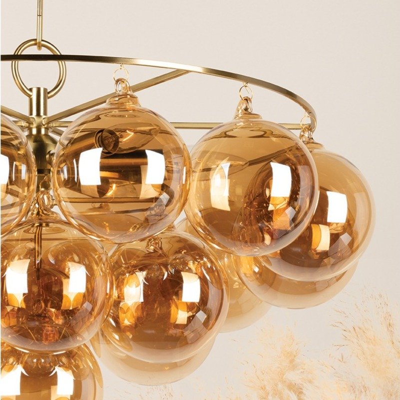Mimi 6 Light Chandelier - Aged Brass
