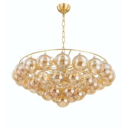 Mimi 9 Light Chandelier - Aged Brass