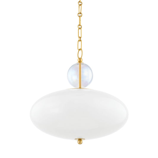 Viviana 1 Light Pendant Light - Aged Brass