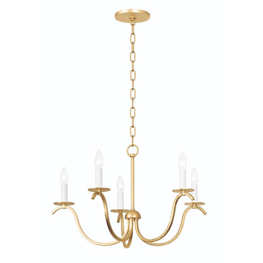 Jaclin 5 Light Chandelier - Gold Leaf