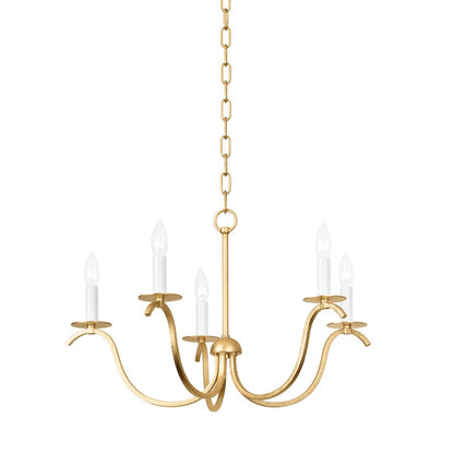 Jaclin 5 Light Chandelier - Gold Leaf