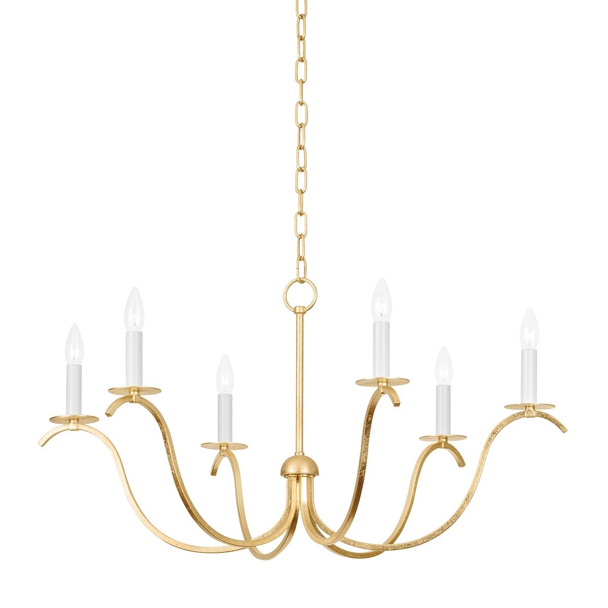 Jaclin 6 Light Chandelier - Gold Leaf