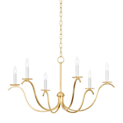 Jaclin 6 Light Chandelier - Gold Leaf