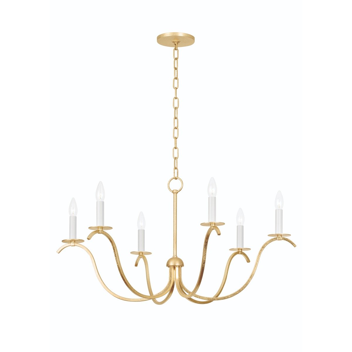 Jaclin 6 Light Chandelier - Gold Leaf