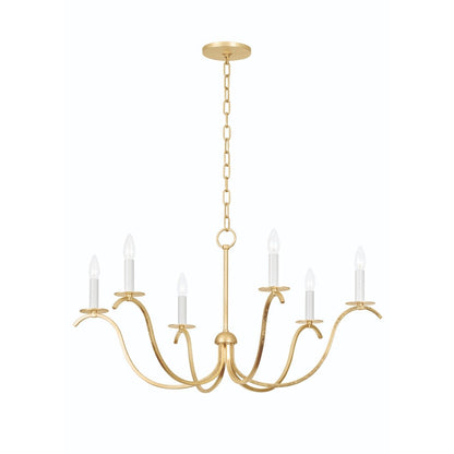 Jaclin 6 Light Chandelier - Gold Leaf