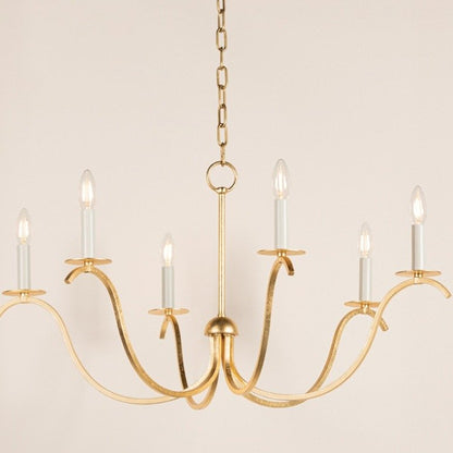 Jaclin 6 Light Chandelier - Gold Leaf