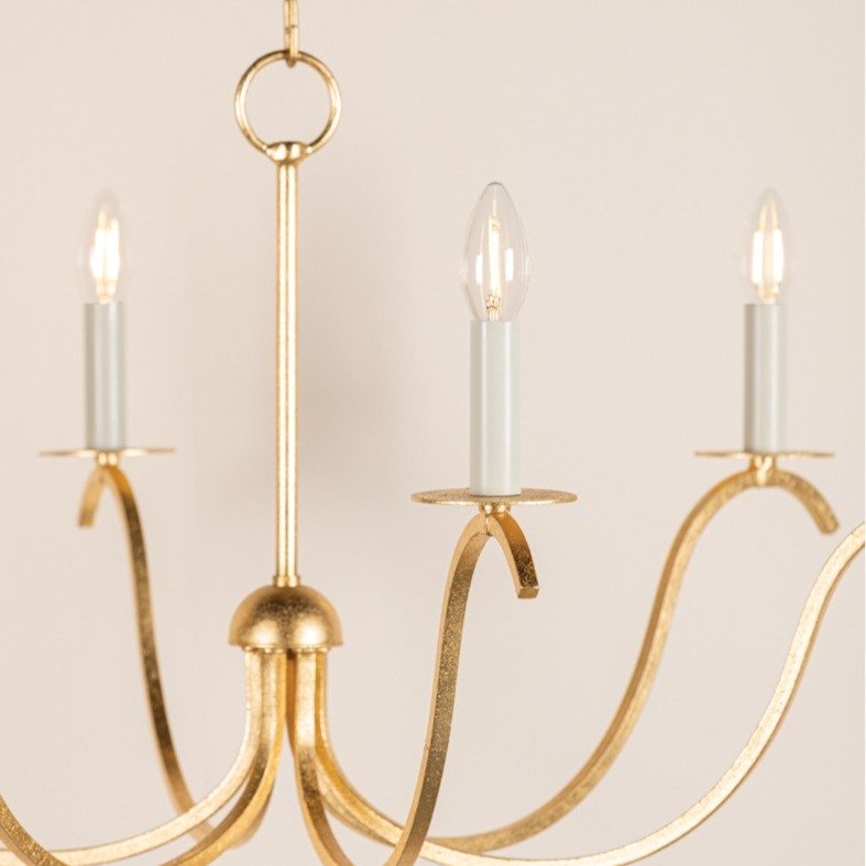 Jaclin 6 Light Chandelier - Gold Leaf