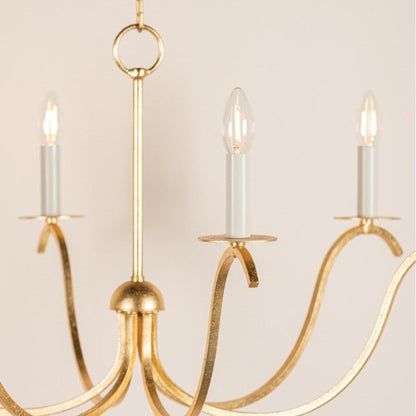 Jaclin 6 Light Chandelier - Gold Leaf