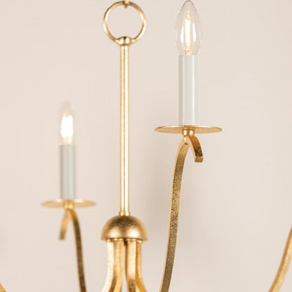 Jaclin 6 Light Chandelier - Gold Leaf