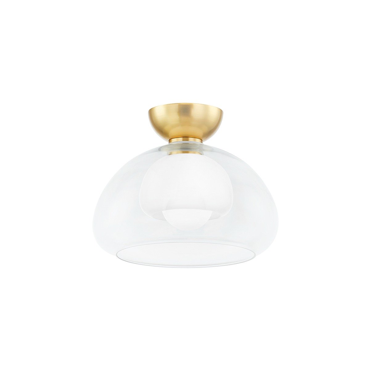 Cortney 1 Light Semi Flush - Aged Brass