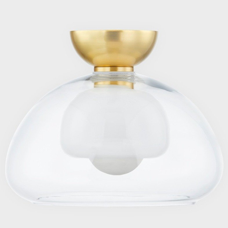 Cortney 1 Light Semi Flush - Aged Brass