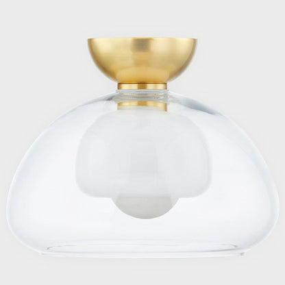 Cortney 1 Light Semi Flush - Aged Brass