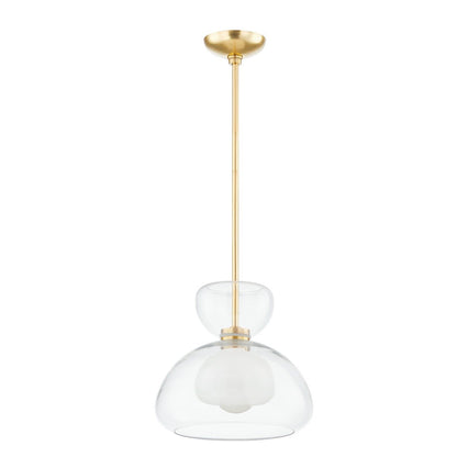 Cortney 1 Light Pendant Light - Aged Brass