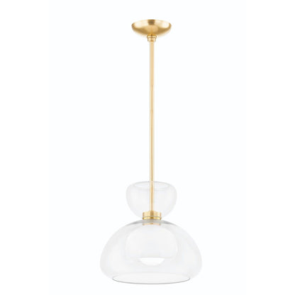 Cortney 1 Light Pendant Light - Aged Brass