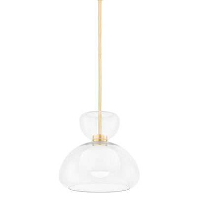 Cortney 1 Light Pendant Light - Aged Brass