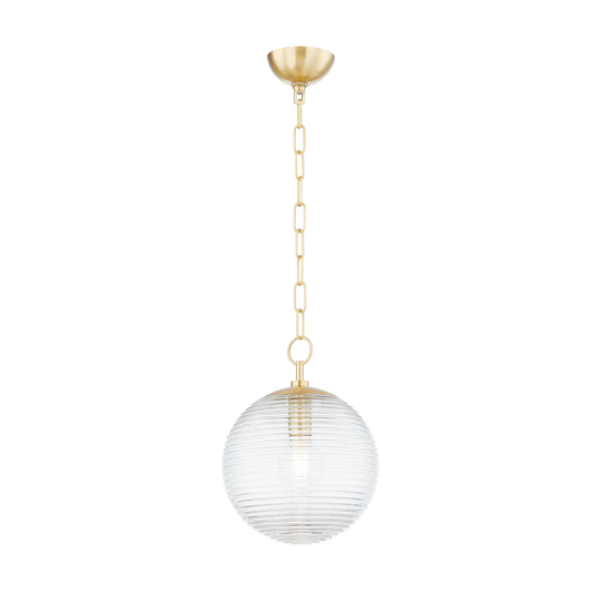 Sara Glass Pendant Light - Brass