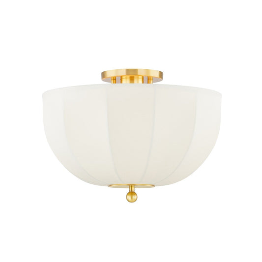 Meshelle 1 Light Flush Mount - Aged Brass