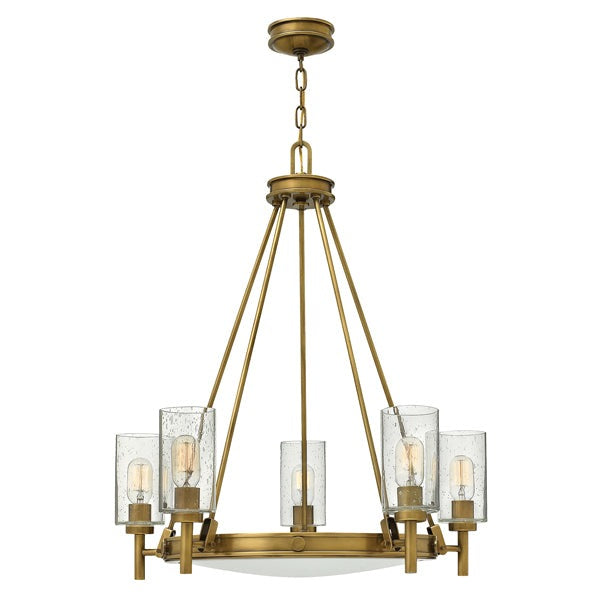 Collier 5 Light Chandelier - Heritage Brass