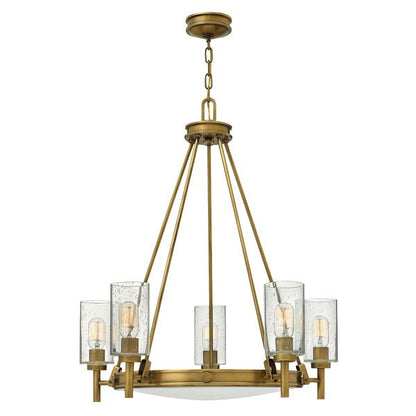 Collier 5 Light Chandelier - Heritage Brass