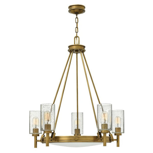 Collier 5 Light Chandelier - Heritage Brass