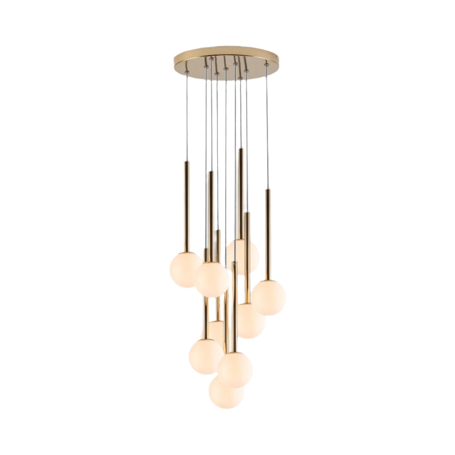 Opal Ball Cluster Ceiling Light - Brass