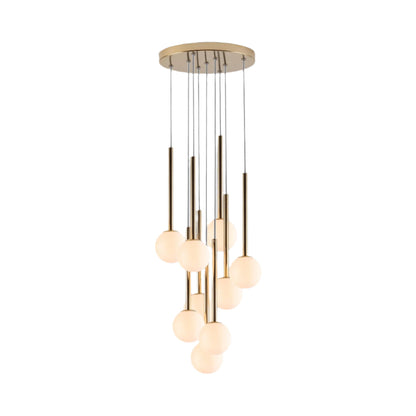 Opal Ball Cluster Ceiling Light - Brass