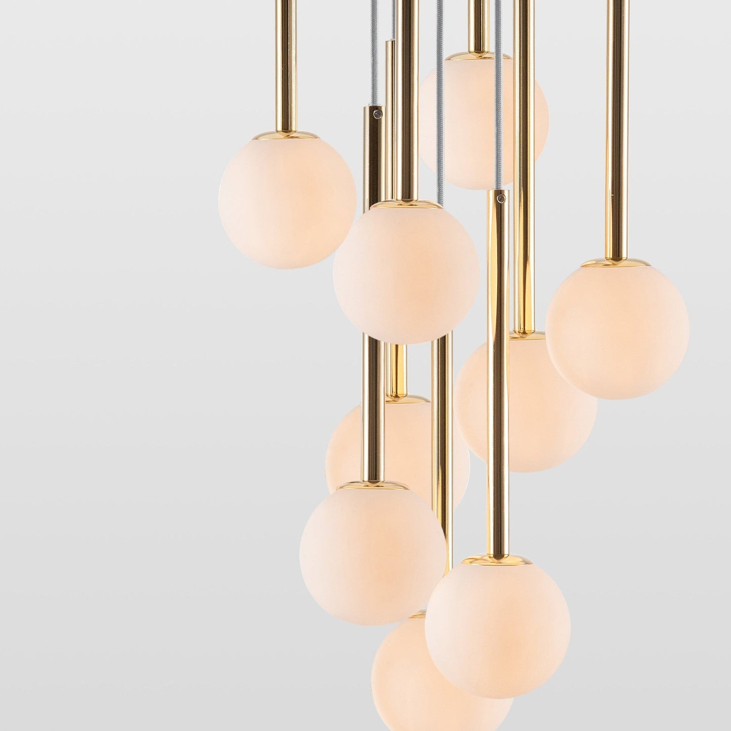 Opal Ball Cluster Ceiling Light - Brass