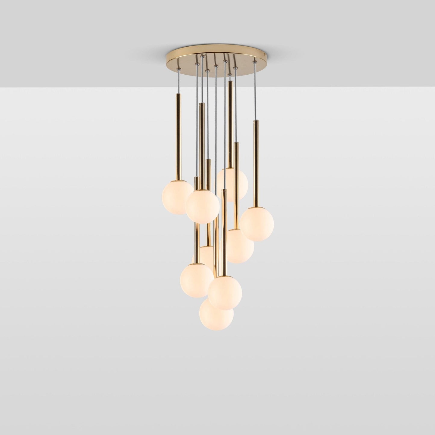 Opal Ball Cluster Ceiling Light - Brass