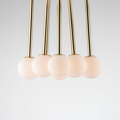 Opal Ball Cluster Ceiling Light - Brass