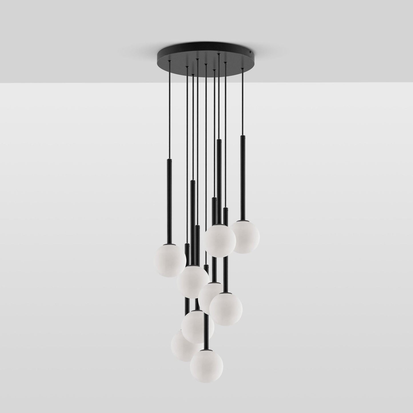 Opal Ball Cluster Ceiling Light - Charcoal