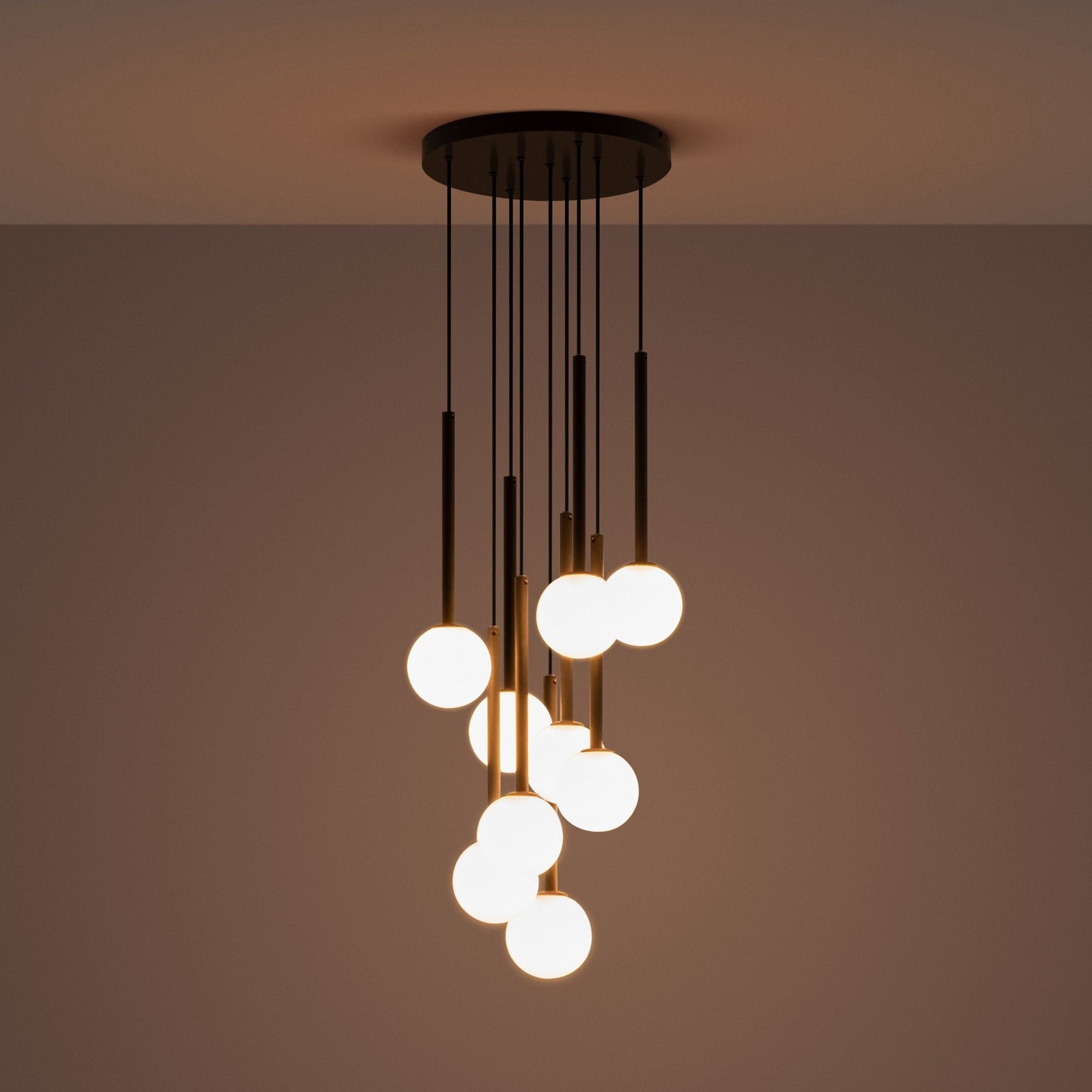 Opal Ball Cluster Ceiling Light - Charcoal