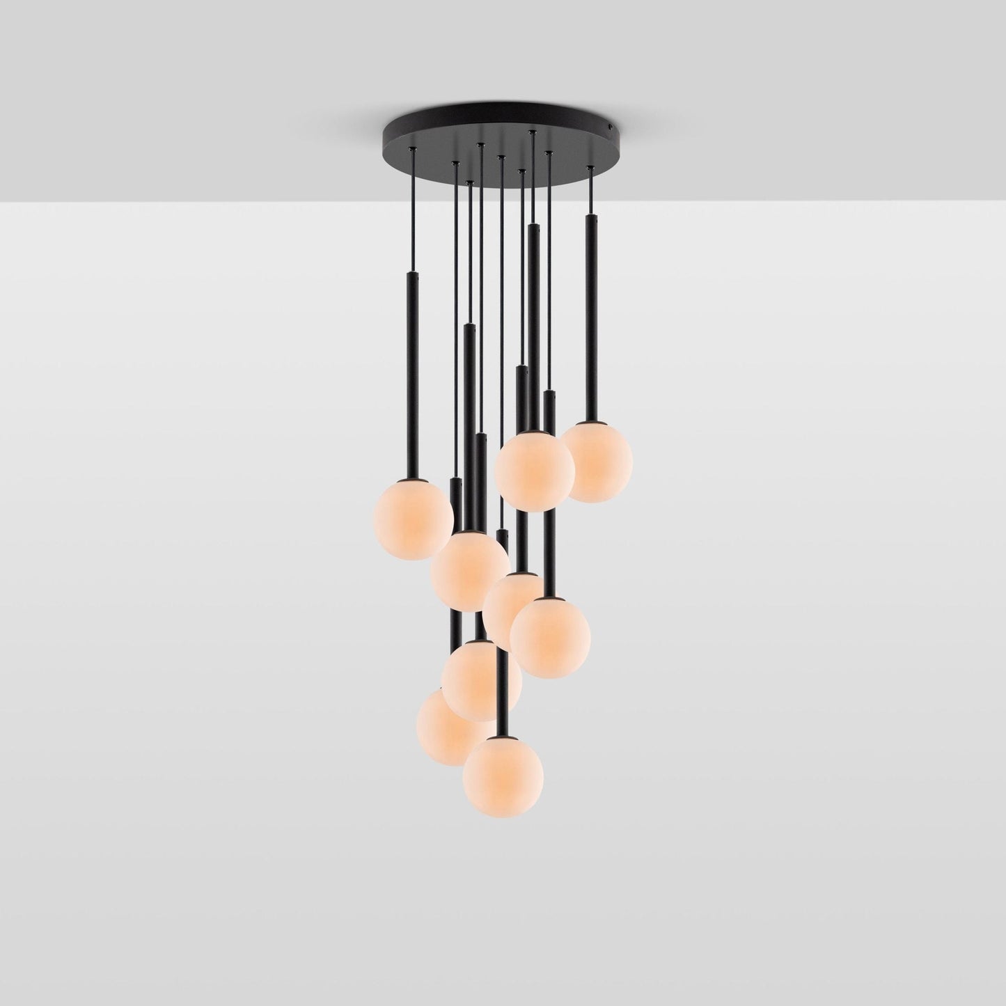 Opal Ball Cluster Ceiling Light - Charcoal