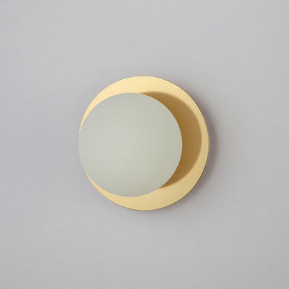 Opal Disc Wall Light - Brass