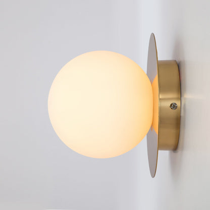 Opal Disc Wall Light - Brass