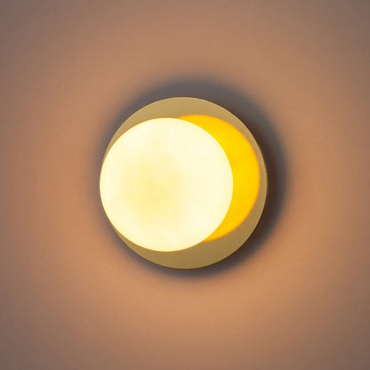 Opal Disc Wall Light - Brass