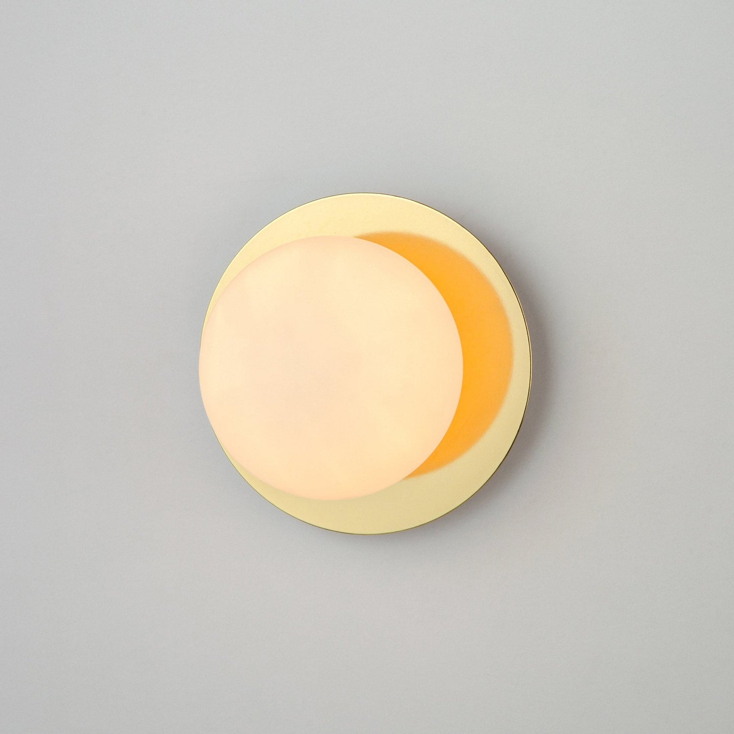Opal Disc Wall Light - Brass