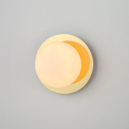 Opal Disc Wall Light - Brass