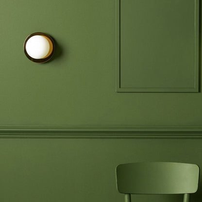 Opal Disc Wall Light - Brass