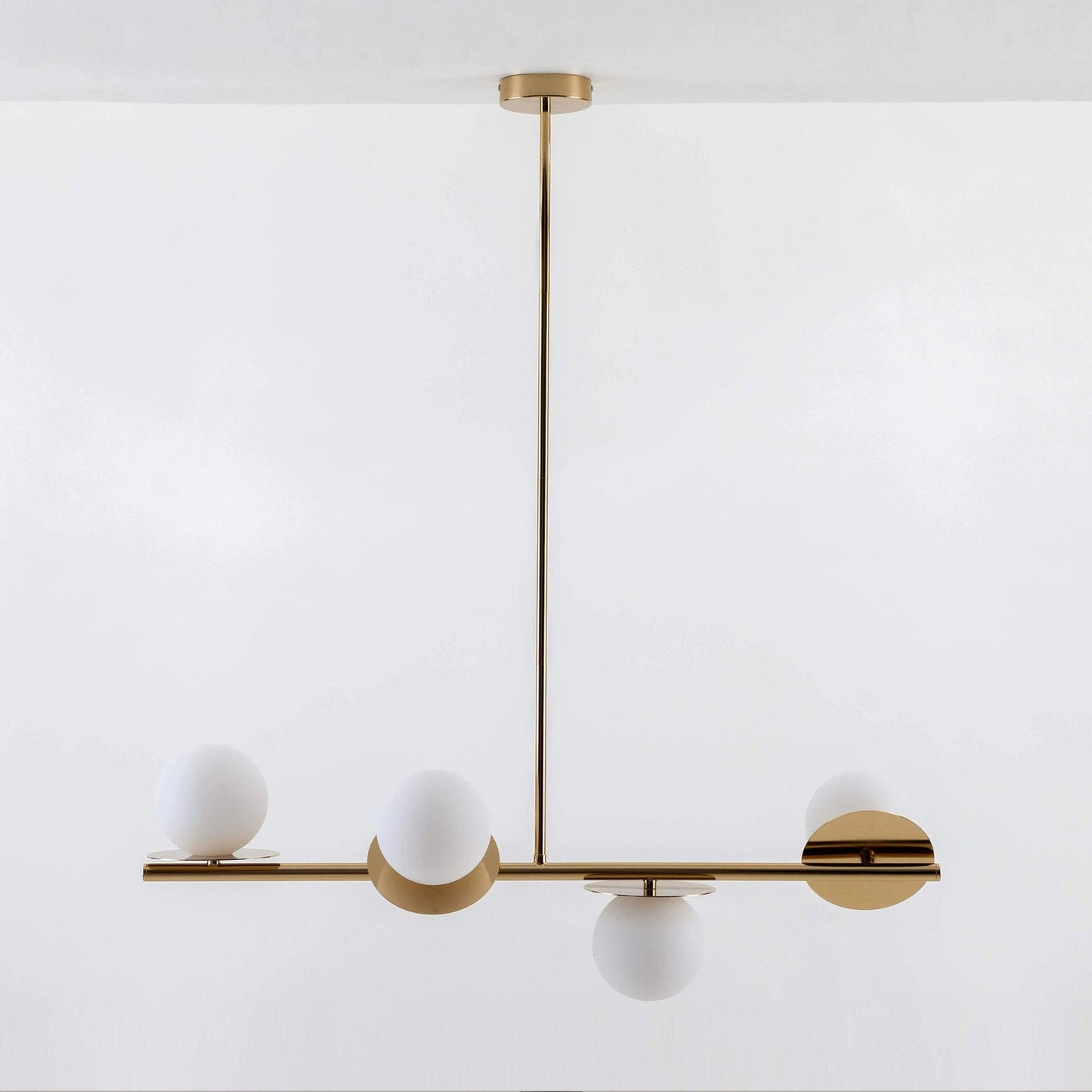 Opal Disc Ceiling Light- Brass