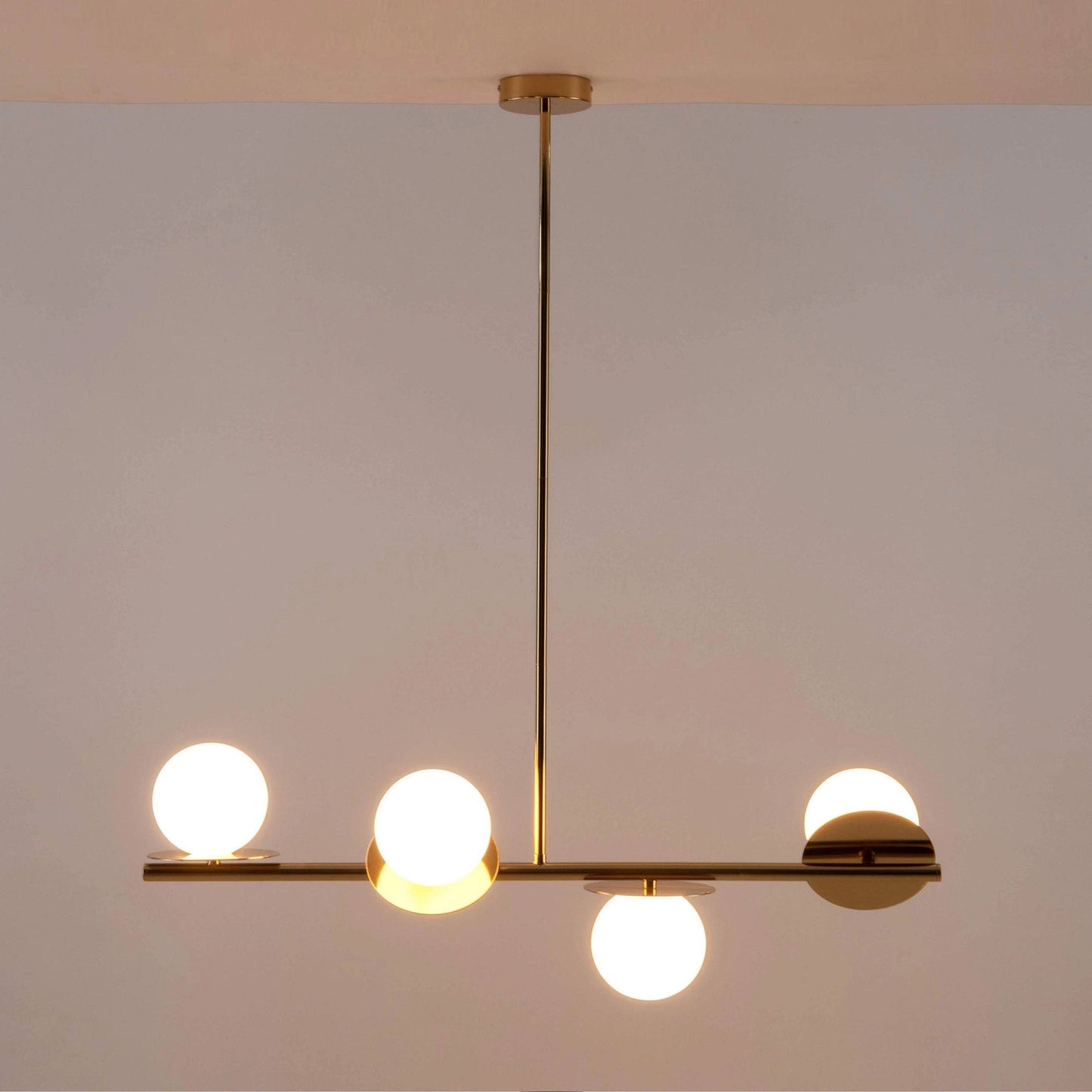Opal Disc Ceiling Light- Brass