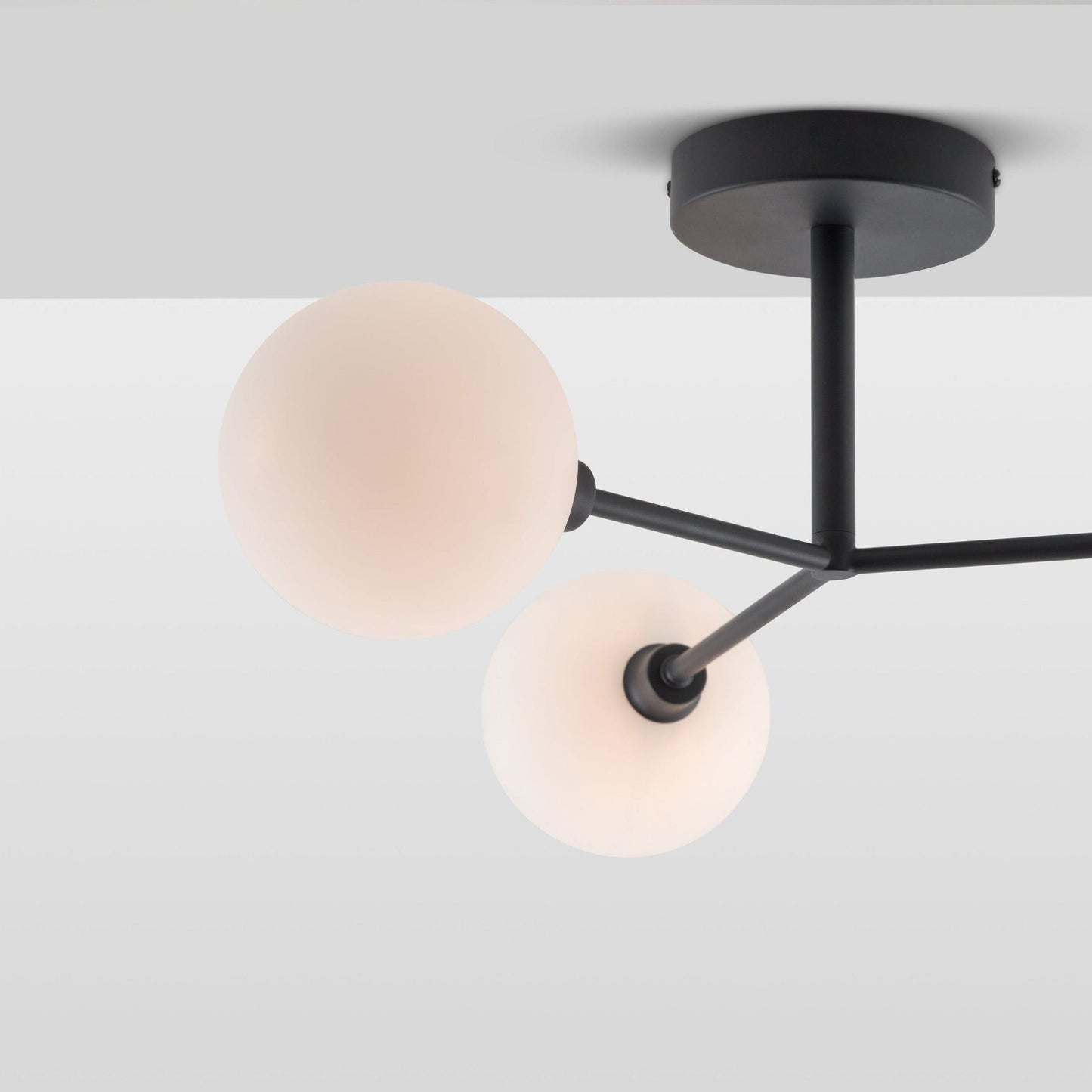 3 Light Flush Ceiling Light - Charcoal