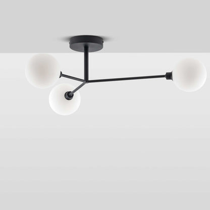 3 Light Flush Ceiling Light - Charcoal