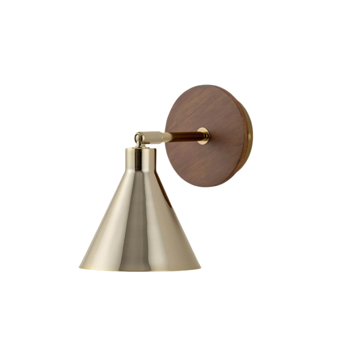Cone Wall Light - Brass & Wood